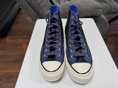 Converse Chuck 70 Hi Vintage Canvas High Top Sneakers Black/Uncharted Waters Blu