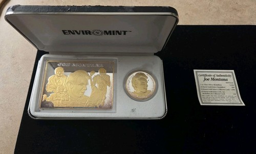 Joe Montana 24kt Silver Set - Limited Edition EnviroMint Chiefs & 49ers 1/100