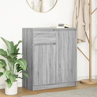 Sideboard Mit Einer Schublade Grau Sonoma 71X35X84 Cm Holzwerkstoff