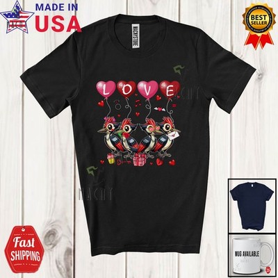 LOVE; Adorable Valentine's Day Hearts Four Woodpecker Bird Animal Lover T-Shirt