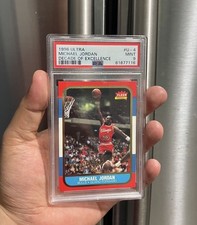 Michael Jordan Rookie Card 1996 Decade Of Excellence U-4 PSA 9 GOLD BORDER CARD. rookie card picture
