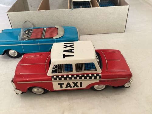 CHINESE TINPLATE 4 SEDAN ASSORTED DESIGNS FRICTION ORGINAL 1950s BNIB - Picture 4 of 15