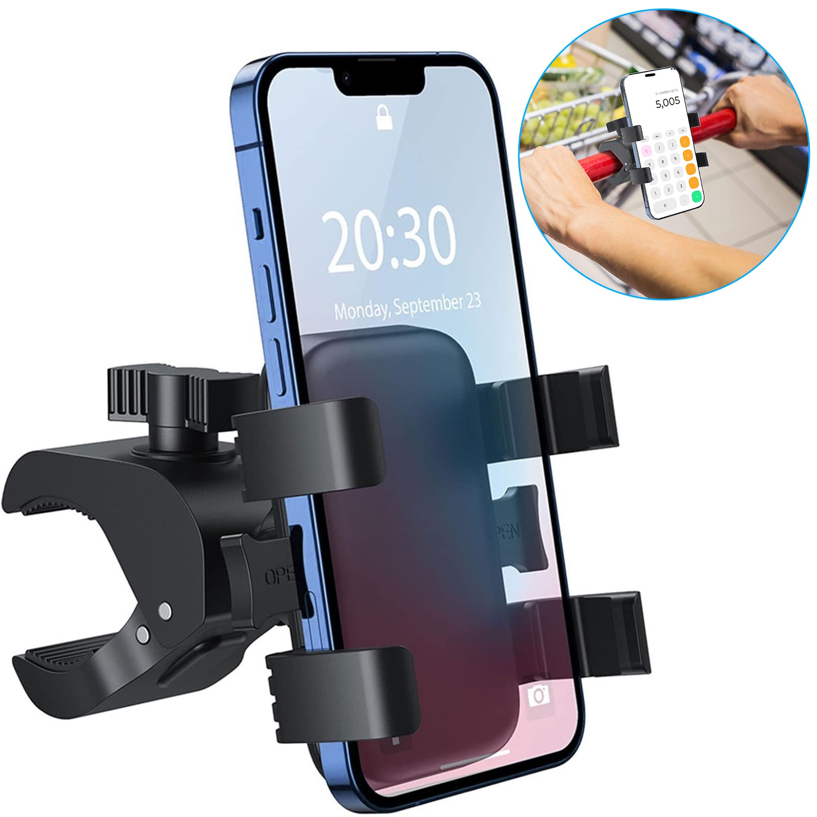 Motorcycle Phone Mount Auto Lock 100mph Military Anti-Shake 