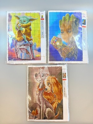 LWZAYS Cross Stitch Kit Baby Groot Yoda Lady & Tramp 25x35cm X035 X038 X040 New