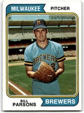 1974 Topps #574 Bill Parsons Milwaukee Brewers