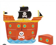 Pirate Ship Favor Boxes Centerpiece Has 6 Favor Boxes Pack Skull Birthday Party