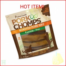 Pork Chomps Roasted Pork Skin Dog Chews, 6-inch Rib Shapes, 10 Count