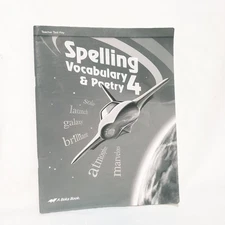 Abeka 4th Grade Spelling Vocabulary & Poetry Teacher Test Key 2013