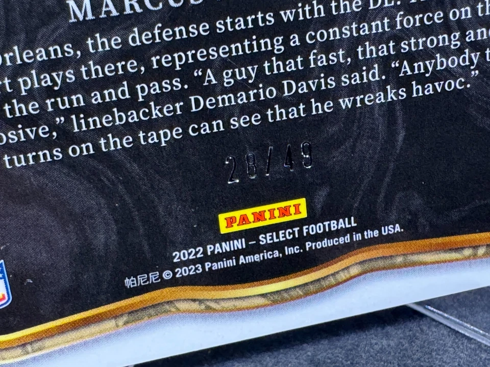 Marcus Davenport 2022 Panini Select Blue Prizm #469 SP /49 - Image 3 of 4