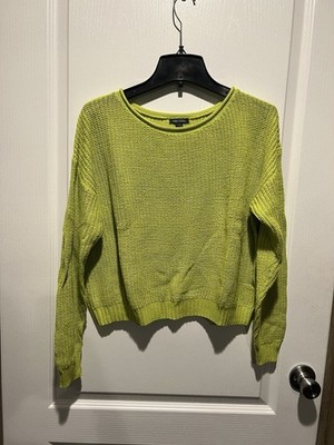 Ambiance Green Solid Knit Crew Neck Long Sleeve Pullover Sweater Juniors M