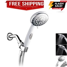 Designer White/Chrome-Face Spiral Handheld w/Patented ON/OFF Pause Switch