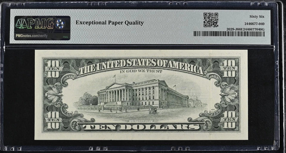 1990 $10 Federal Reserve Note Fr-2029-J Kansas City PMG66 Gem EPQ - Image 2 of 2