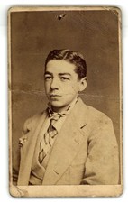 Antique Cdv Circa 1870s E. P. Dunshee Young Handsome Man In Suit Boston Ma
