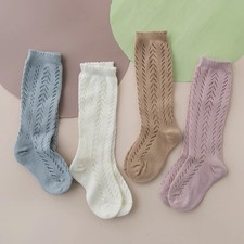 New Summer Children Socks Baby Girls Knee High Toddler Socks Cotton Long Tube Cu