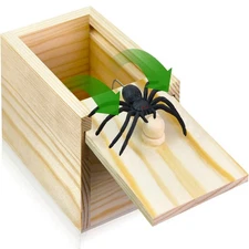 Wooden Surprise Spider Prank Box，Handcrafted Spider in a Box for Kids Ages 3-...