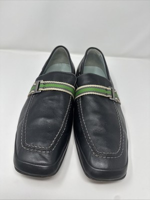 Bacco Bucci Men Palm Beach Leather Black Green Casual Preppy  display picture 3