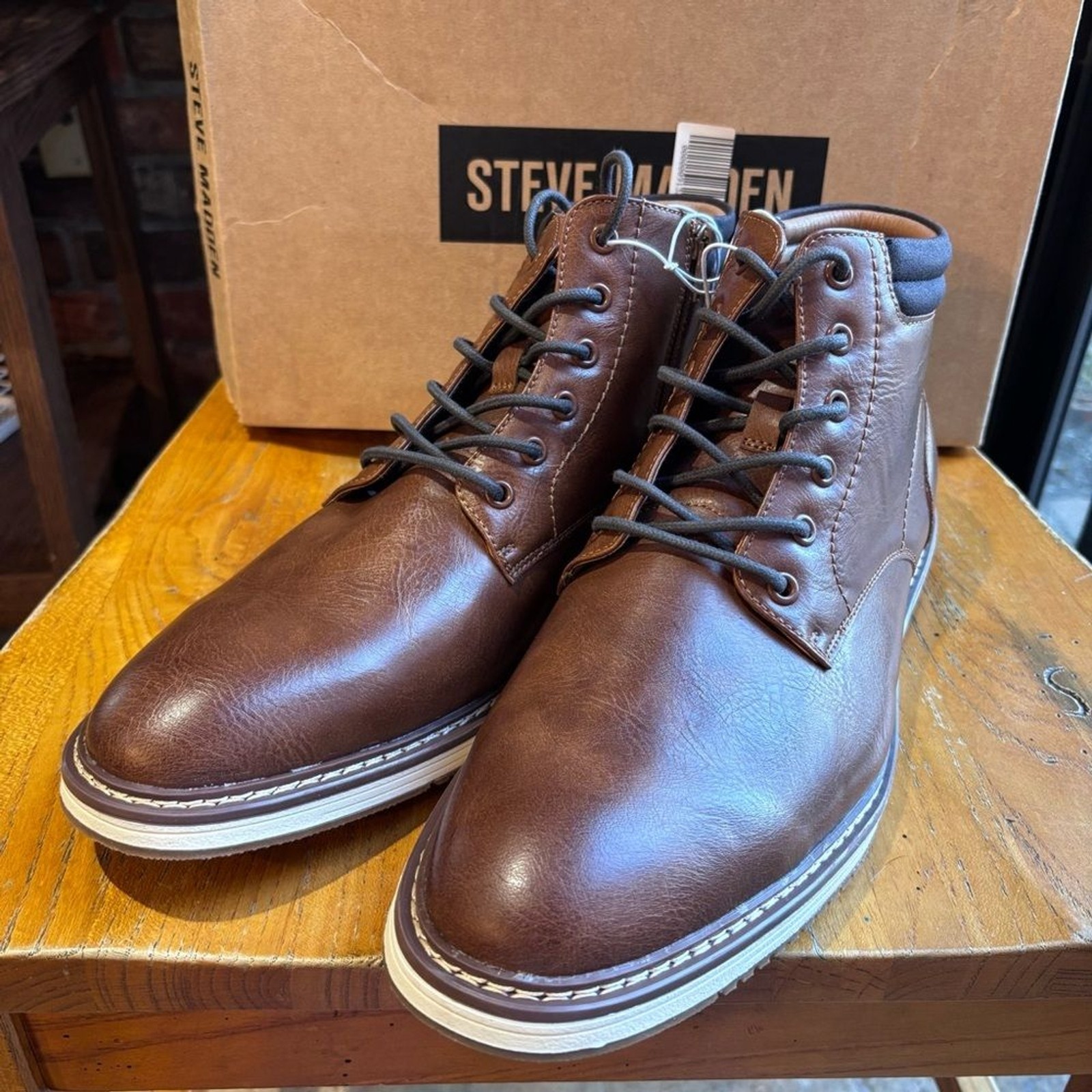 S P-jelen Short Lace Up Chukka Boots Cognac 12
