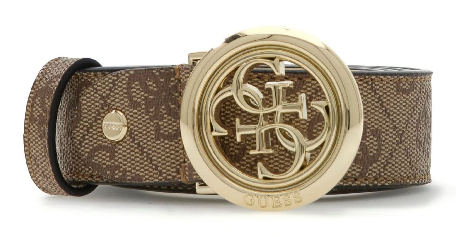 GUESS belt Janie Logo Adjustable Belt H30 W95 Latte Logo