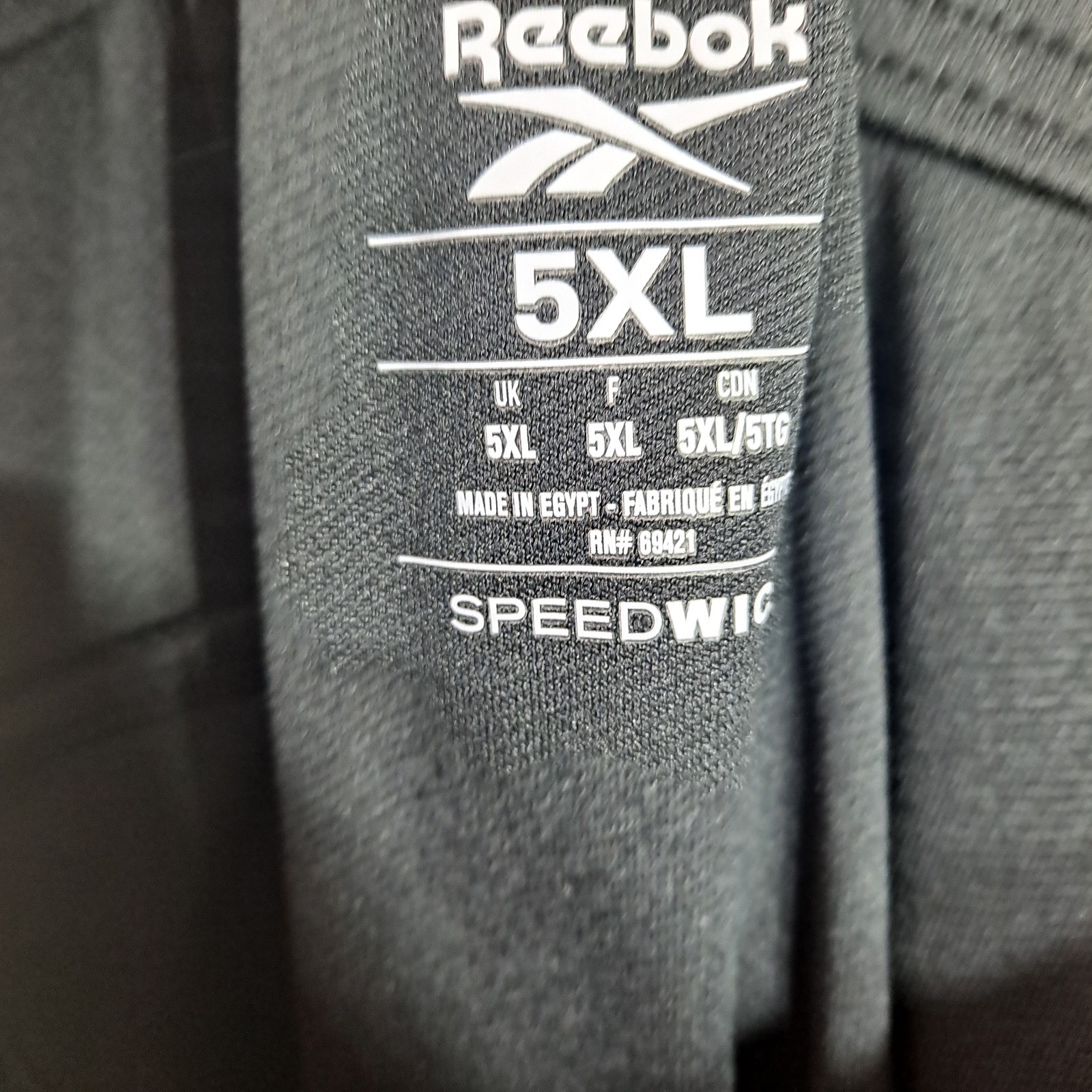 Reebok Mens 5XL Black Track Athletic Pants - New With Tag - Speedwick Pants thumbnail 4