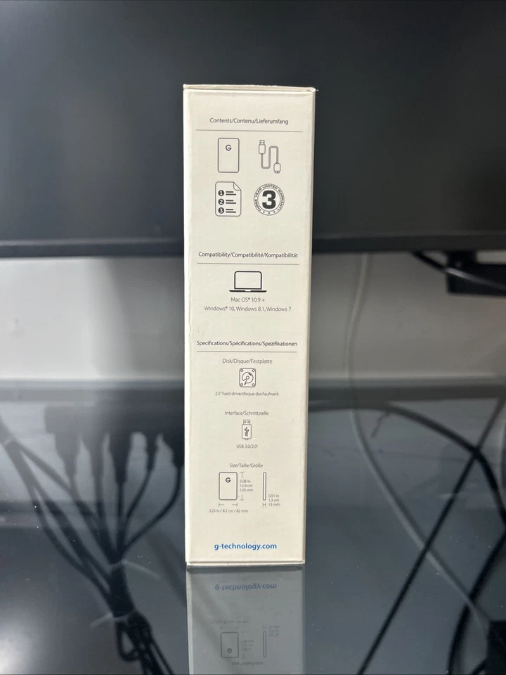 G-Technology G-DRIVE Mobile USB 3 1TB Black External Hard Drive - 0G04451 - Image 3 of 4