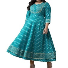Yash Gallery Cotton Slub Printed Anarkali Kurta Size 2XL ish 