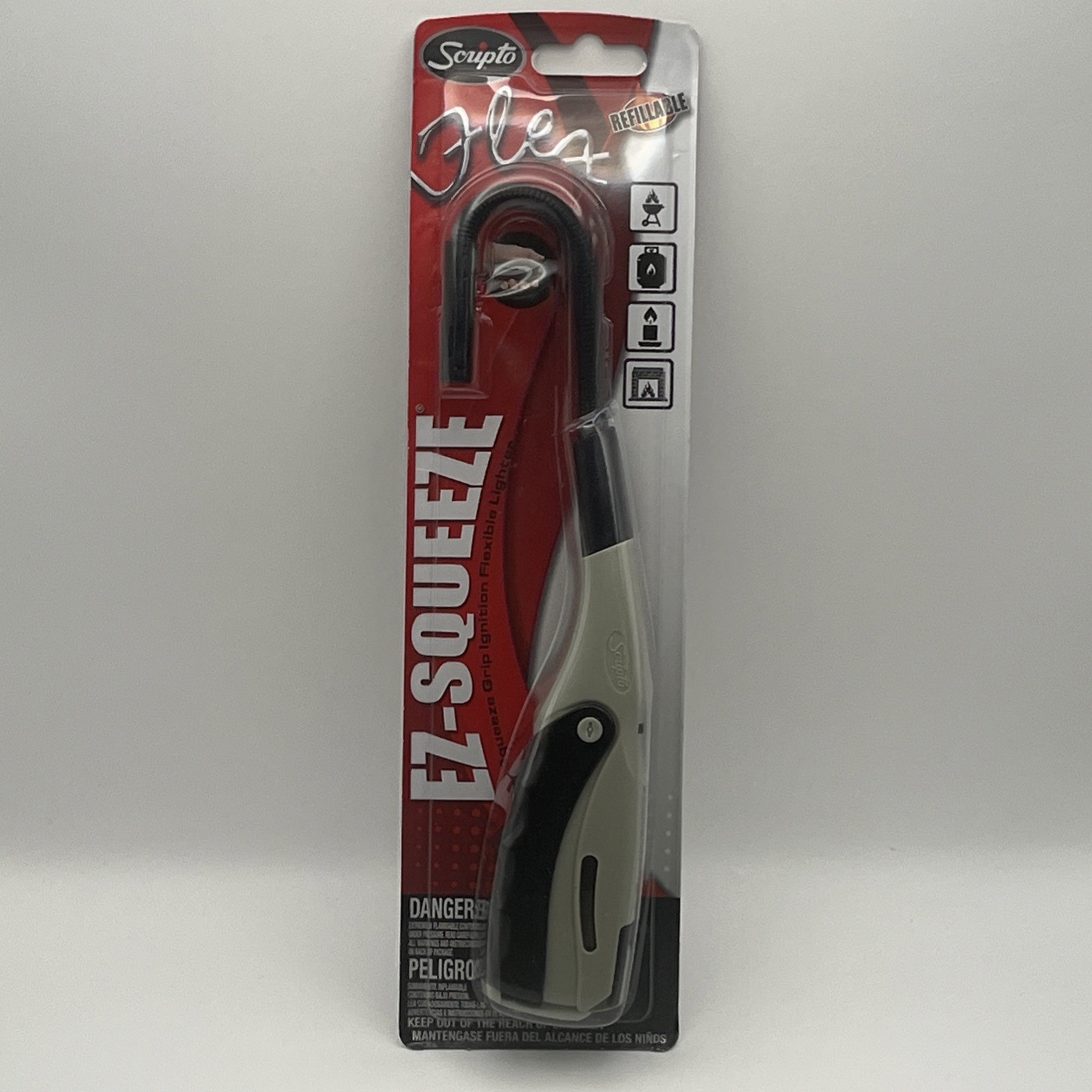 Flexible Grey Grill Lighter Refillable Ez-squeeze New