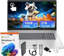 HP 17.3  Touchscreen Ryzen 5  7430U 16GB DDR4 2TB 1TB SSD 1TB Dock Win11  Pro La