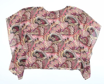 Mehrfarbige Polyesterbluse Damen UK Größe M Susan Graver