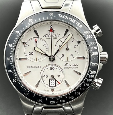  ATLANTIC Mariner Chronograph Men s Watch Quartz Date 200m 80475 Swiss ETA