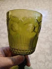 Vintage Depression Era Green Uranium Glass Pedestal Wine Goblets