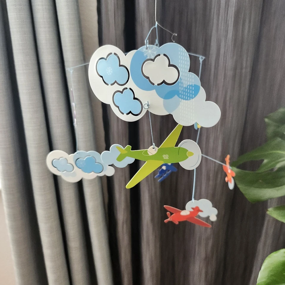 Djeco Mobile Flight of Aerial Airplane Colorful Whimsical Nursery Baby Kid Decor - Image 3 of 4