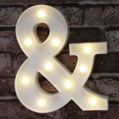 Pooqla Ampersand Symbol Marquee Letter Lights Alphabet Light Up Sign for Wedd...