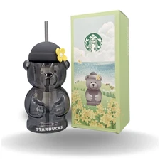 Starbucks Korea 2025 Limited Jeju Bearista Straw Glass Cold Cup 20oz