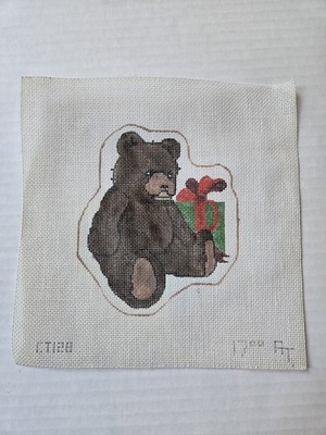 Associated Talents Handpainted Needlepoint Canvas Christmas Ornament Bear 18 Ct