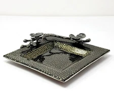 Michael Aram Black Orchid Snack Dish 7"Square Bronze Color Plate Serving Tray