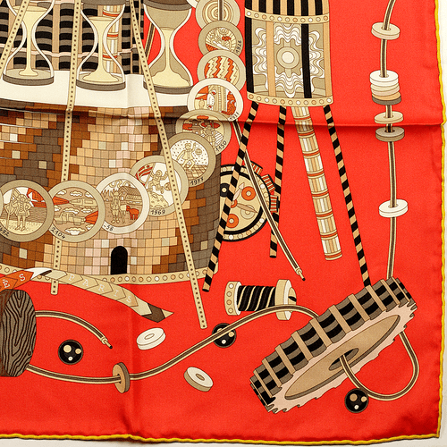 Hermes Scarf LE LABORATOIRE DU TEMPS 90cm Silk Foulard Carre PIERRE MARIE - Picture 4 of 7