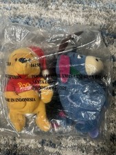 Disney Store Winnie The Pooh Santa  Eeyore Reindeer Mini Bean Bags Plush New