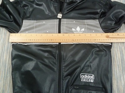 Adidas Chile 62 Track Jacket Mens XS Black Polyester Trefoil Logo