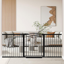 76.4"-81.8" Extra Wide Baby Gate for Stairs Doorways, Pressure Mount Pet Gate Au