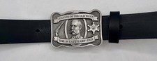 Wyatt Earp Belt Buckle W/ Hand Cut Western Belt.