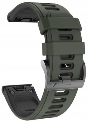 22mm Silikon-Armband für Fenix 7 Pro L Khaki-schwarz Quickfit