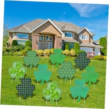 10 Pieces St. Patrick's Day Decorations Outdoor Yard Garden Porch Lawn Shamrock