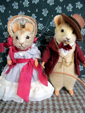 R. John Wright Mice Gone with the Wind Ashley & Melanie MIB #28 LE Mouse Set COA