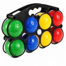 FRENCH BOULES SET 8 PETANQUE BALLS OUTDOOR GARDEN BEACH BALL GAME & CARRY CASE