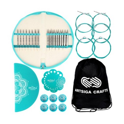 Knitpro Mindful Affection Set 5 inch Circular Knitting Needles 2.5, 3, 4, 5, ...