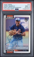 JERRY SEINFELD 2026 Topps Series 2 AUTO First Pitch Holo Rainbow /99 #FP-10 PSA