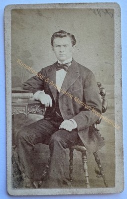 orig. CDV Foto Fotografie Bild alt Mode Mann Herr um 1865 Berlin Schätzig