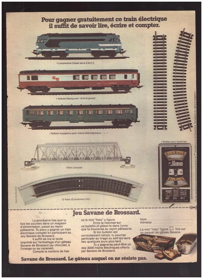Affiche Publicitaire TRAIN électrique 1972 - Voir détail de L'annonce - Photo 1/1