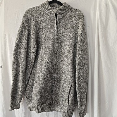 L.L. Bean 100% Lambswool Full Zip Mock Neck Sweater Men s XXL Tall Grandpacore
