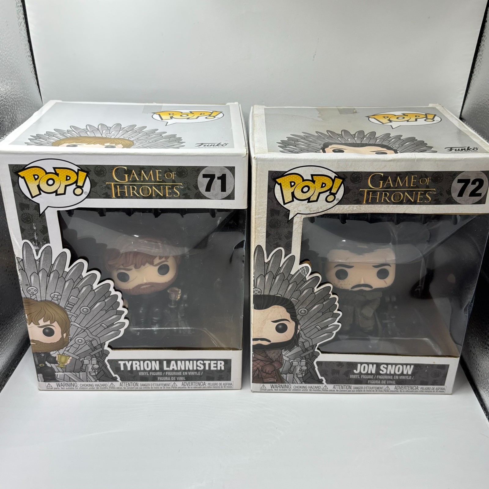Funko Pop! Game Of Thrones Tyrion Lannister &Amp; Jon Snow On Throne #71 #72 Lot (2)